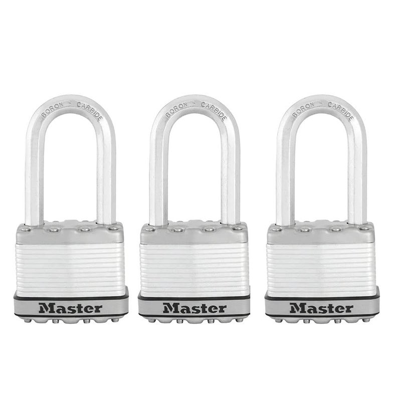 Master Lock M1XTRILH Magnum Heavy Duty Padlock with Key, 3 Pack Keyed-Alike - Image 1